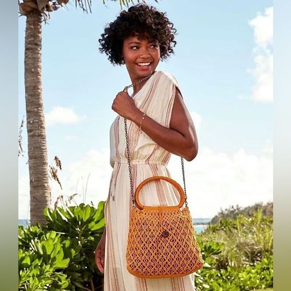 Patricia Nash Vibrant Orange Crochet Hobo Bag - Picture 4 of 8